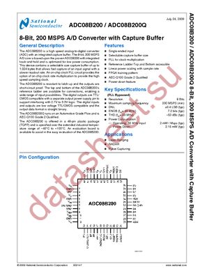 ADC08B200CIVS/NOPB datasheet  